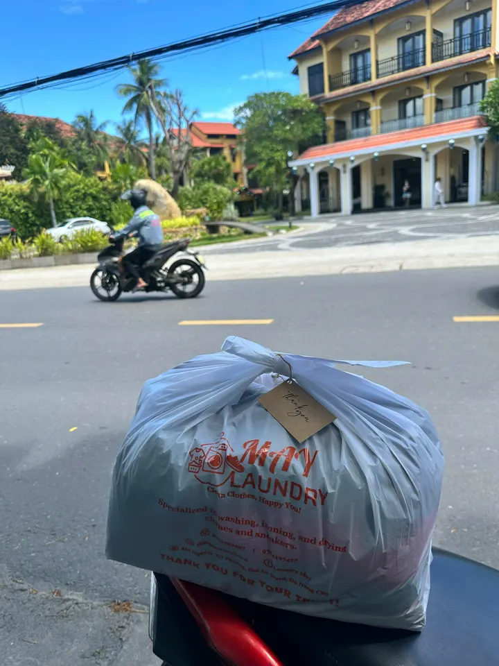 Laundry collected and returned to accommodation in Hoi An