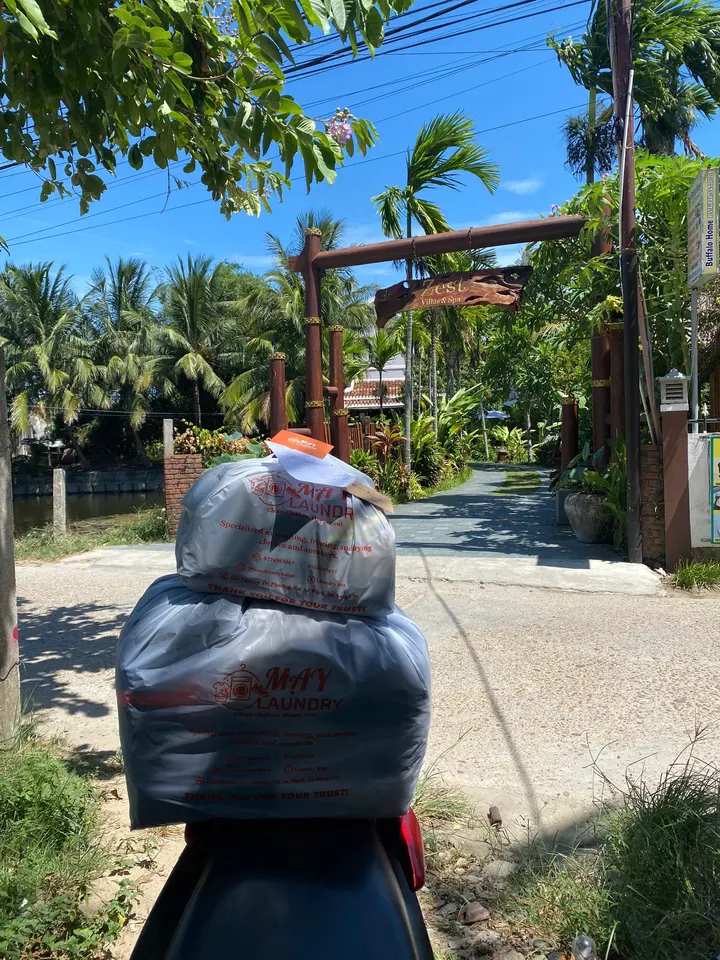 Laundry collected and returned to accommodation in Hoi An